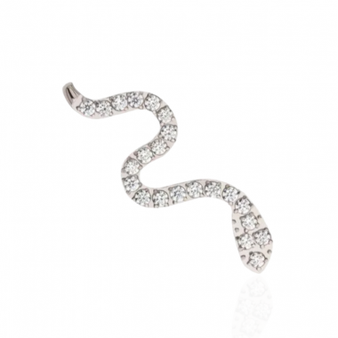 Serpent pavé zircons Titane