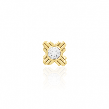 'Zia' Or Jaune 14k serti -...