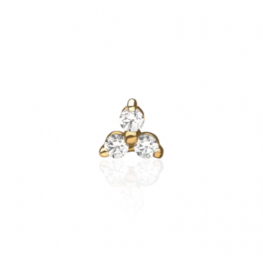 Trio Or Jaune 14k serti -...