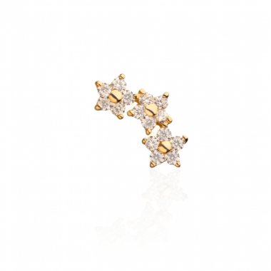 Trio de Fleurs Or Jaune 14k...